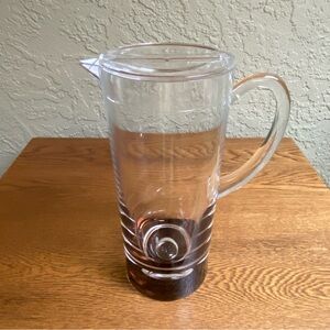 Unmarked 2-Quart Acrylic Pitcher with Concave Bottom and Lid - 10.75” x 4.5”